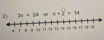 3n<24</tex> or n+2>14