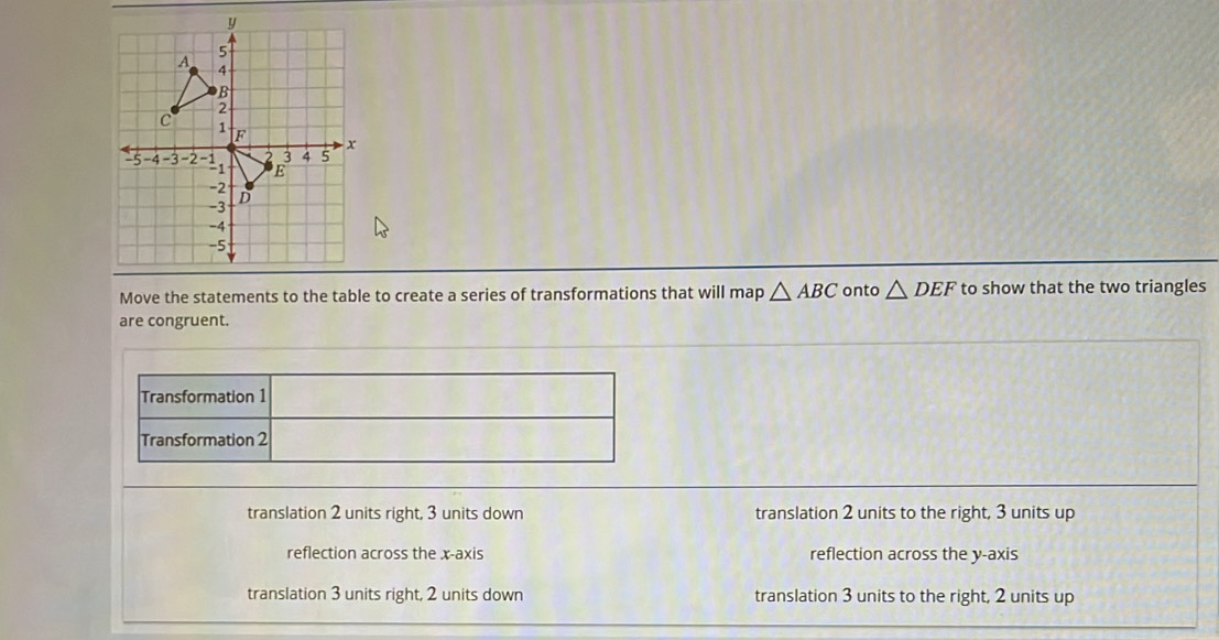 Solved: Move the statements to the table to create a series of ...
