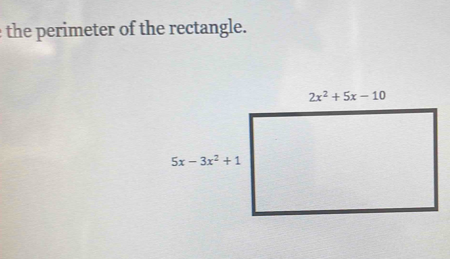 the perimeter of the rectangle.