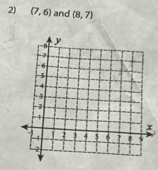 (7,6) and (8,7)