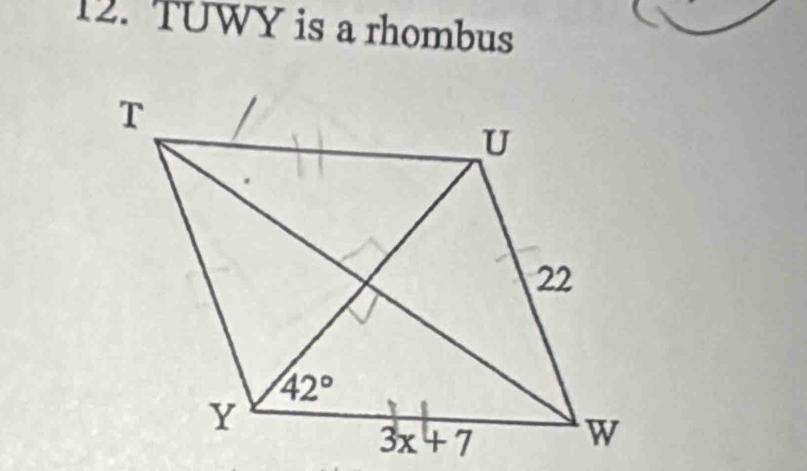 TUWY is a rhombus