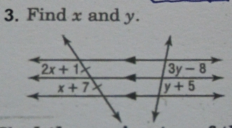 Find x and y.