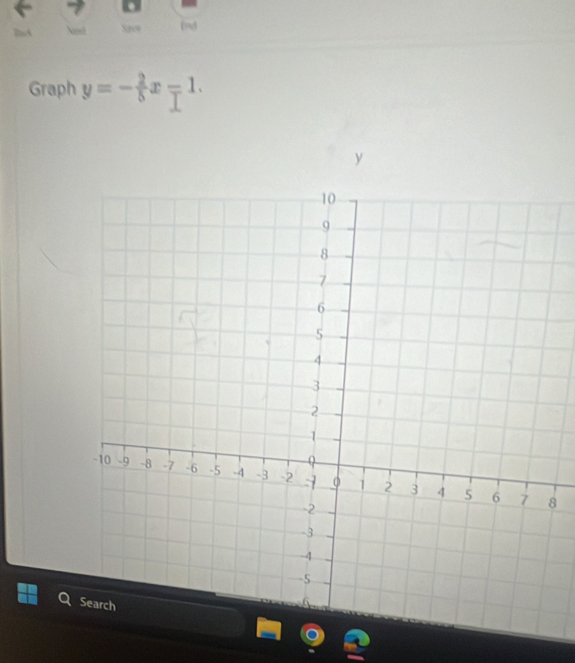 Save (d 
Graph y=- 2/5 x-1.
y
8