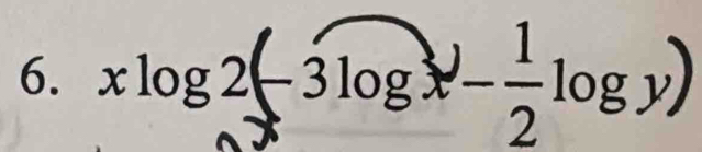 xlog 2(-3log x- 1/2 log y)