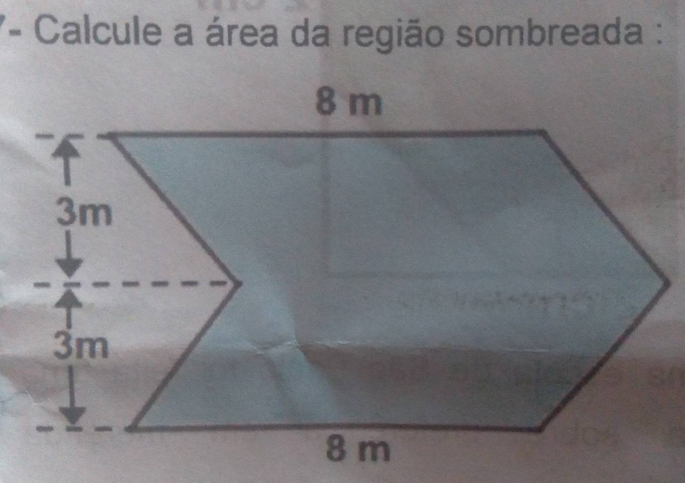 Calcule a área da região sombreada :