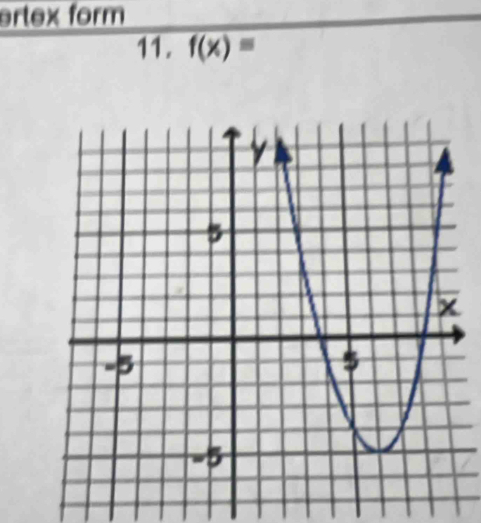 ertex form 
11. f(x)=