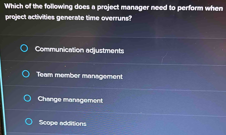 Solved: Which of the following does a project manager need to perform ...