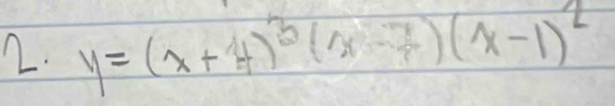 y=(x+4)^3(x-7)(x-1)^2