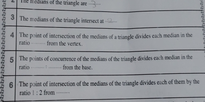 The medians of the triangle are