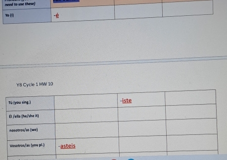 YB Cycle 1 HW 10