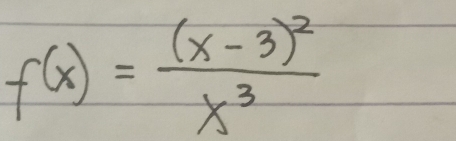 f(x)=frac (x-3)^2x^3