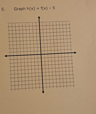 Graph h(x)=f(x)-5