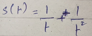 s(r)= 1/r + 1/t^2 