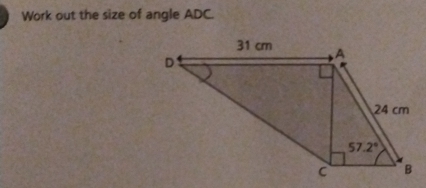 Work out the size of angle ADC.