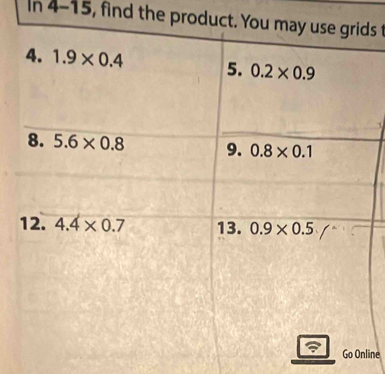 In 4-15, find the pros t
line