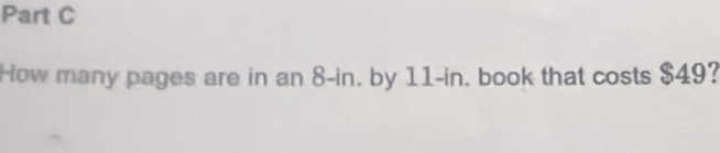 How many pages are in an 8-in. by 11-in. book that costs $49?