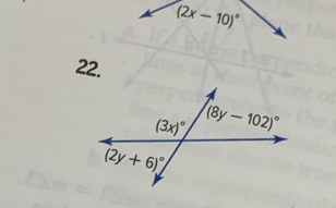 (2x-10)^circ 
22.