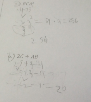 BCA^2
6.) 2C+AB