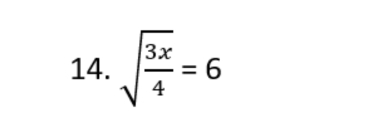 sqrt(frac 3x)4=6