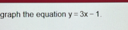 graph the equation y=3x-1.