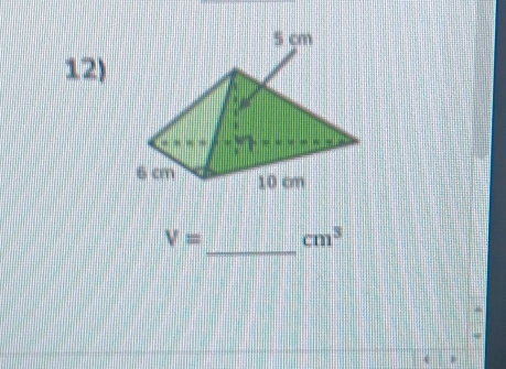 V= cm^3