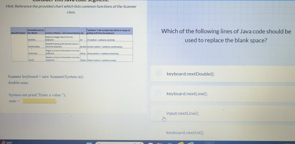 Gelöst:Hint: Reference the provided chart which lists common functions ...
