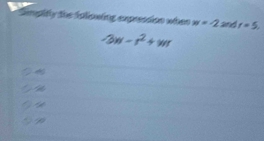 w=-2 and r=5,