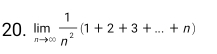 limlimits _nto ∈fty  1/n^2 (1+2+3+...+n)