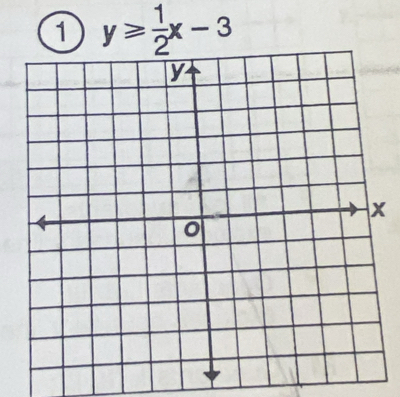 y≥slant  1/2 x-3