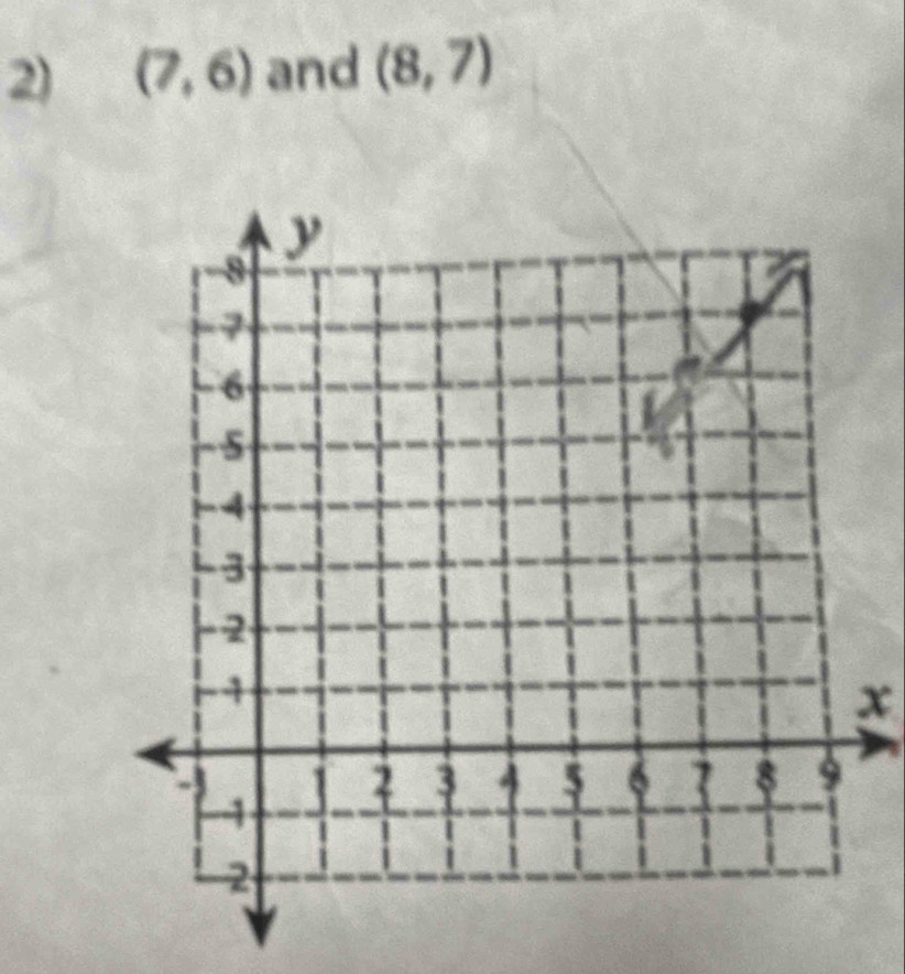 (7,6) and (8,7)
x