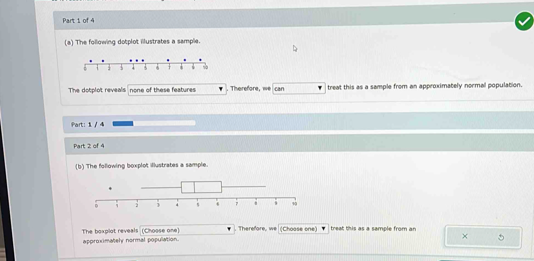 Solved: The following dotplot illustrates a sample. The dotplot reveals ...