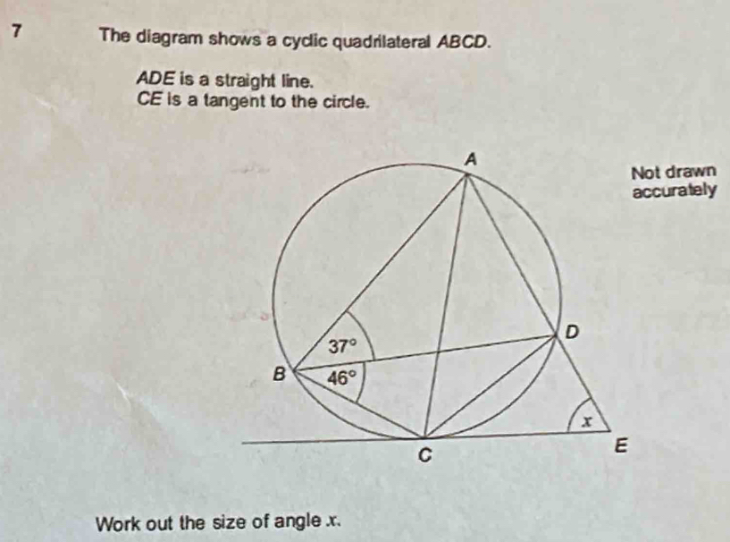 Solved: The diagram shows a cyclic quadrilateral ABCD. ADE is a ...