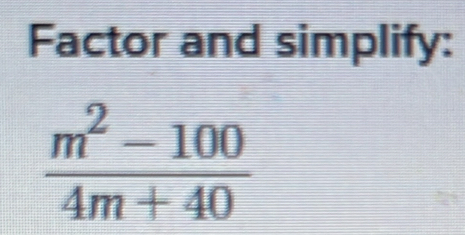 Factor and simplify: