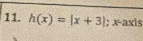 h(x)=|x+3|;; x-axis