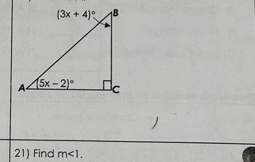 )
21) Find m<1.