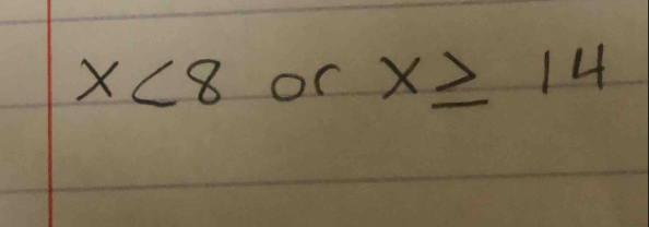 x<8</tex> oC x≥ 14