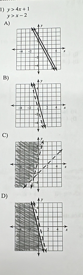 y>4x+1
y>x-2
A)
B
C
D