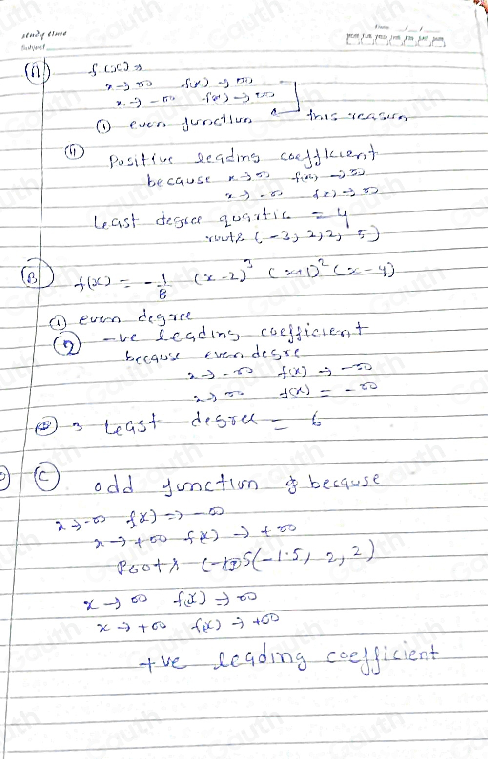Solved: Match each graph to a statement about the polynomial function ...