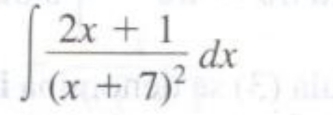 ∈t frac 2x+1(x+7)^2dx