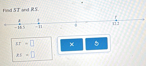 Find ST and RS.
ST=□
× 5
RS=□