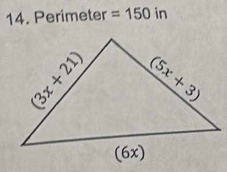 Perimeter =150 in