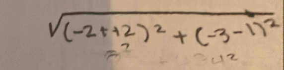 sqrt((-2t+2)^2)+(-3-1)^2