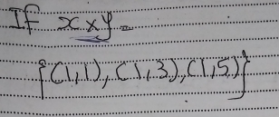 If x* y=
 (1,1),(1,3),(1,5)