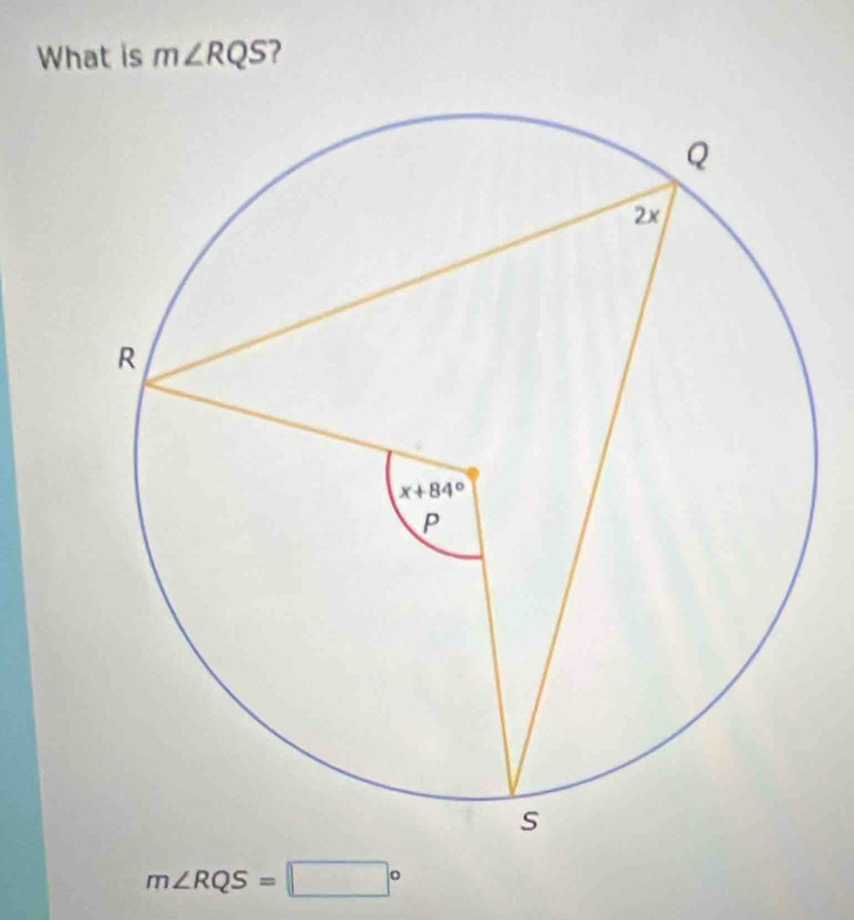 What is m∠ RQS
m∠ RQS=□°