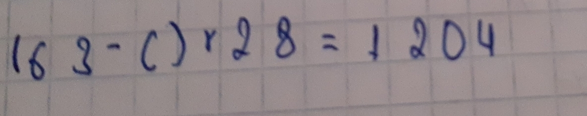 163-()* 28=1204