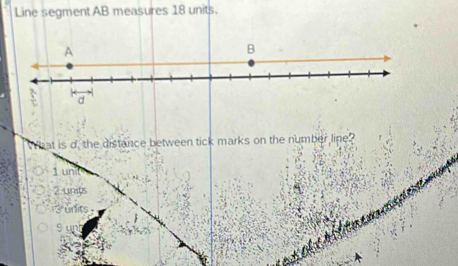 Line segment AB measures 18 units.