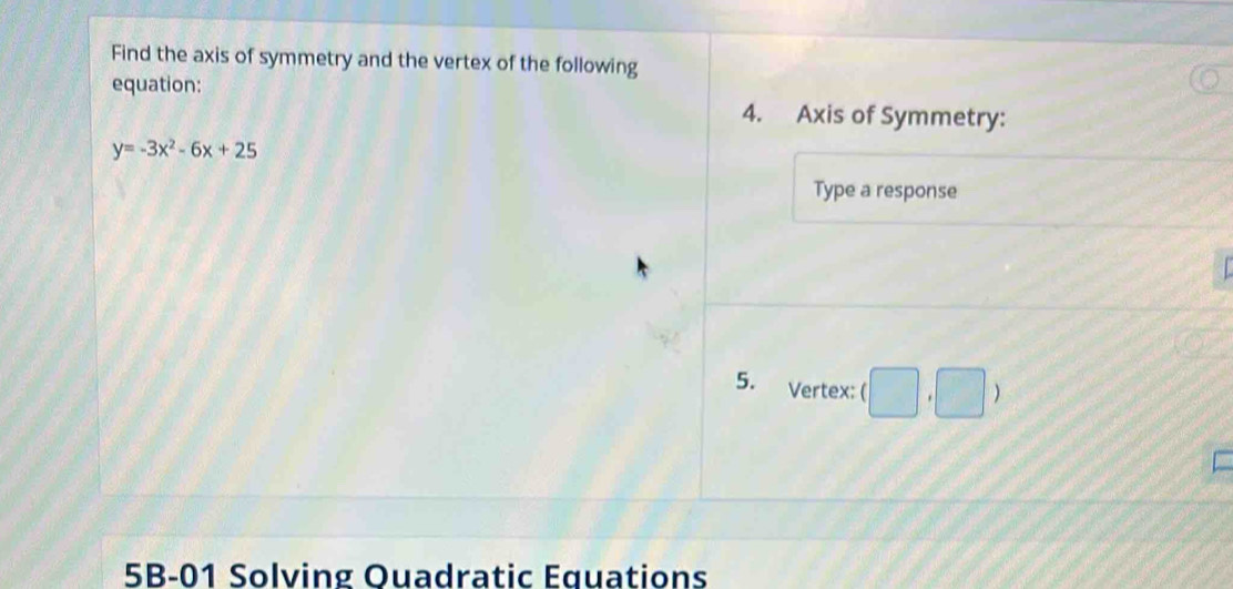 5B-01 Solving Ouadratic Eguations