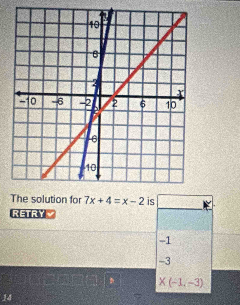 is
RETRY a
-1
-3
X(-1,-3)
14