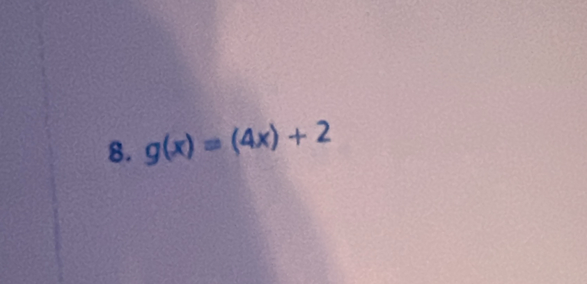 g(x)=(4x)+2