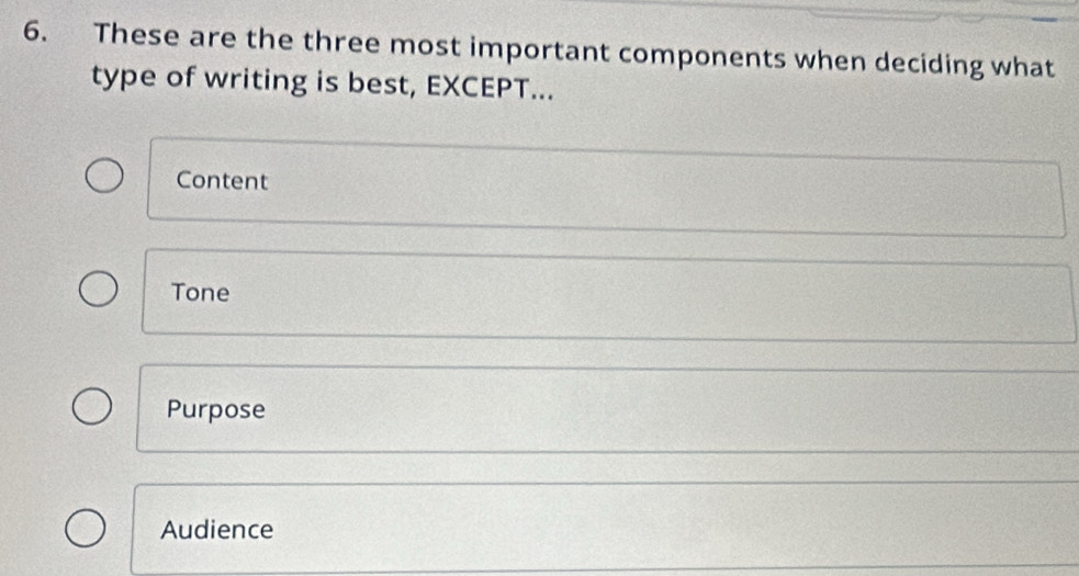 Solved: These are the three most important components when deciding ...